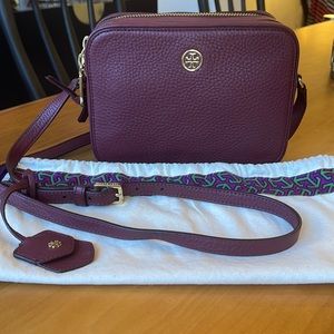 Tory Burch Robinson Pebbled Double Zip Crossbody
